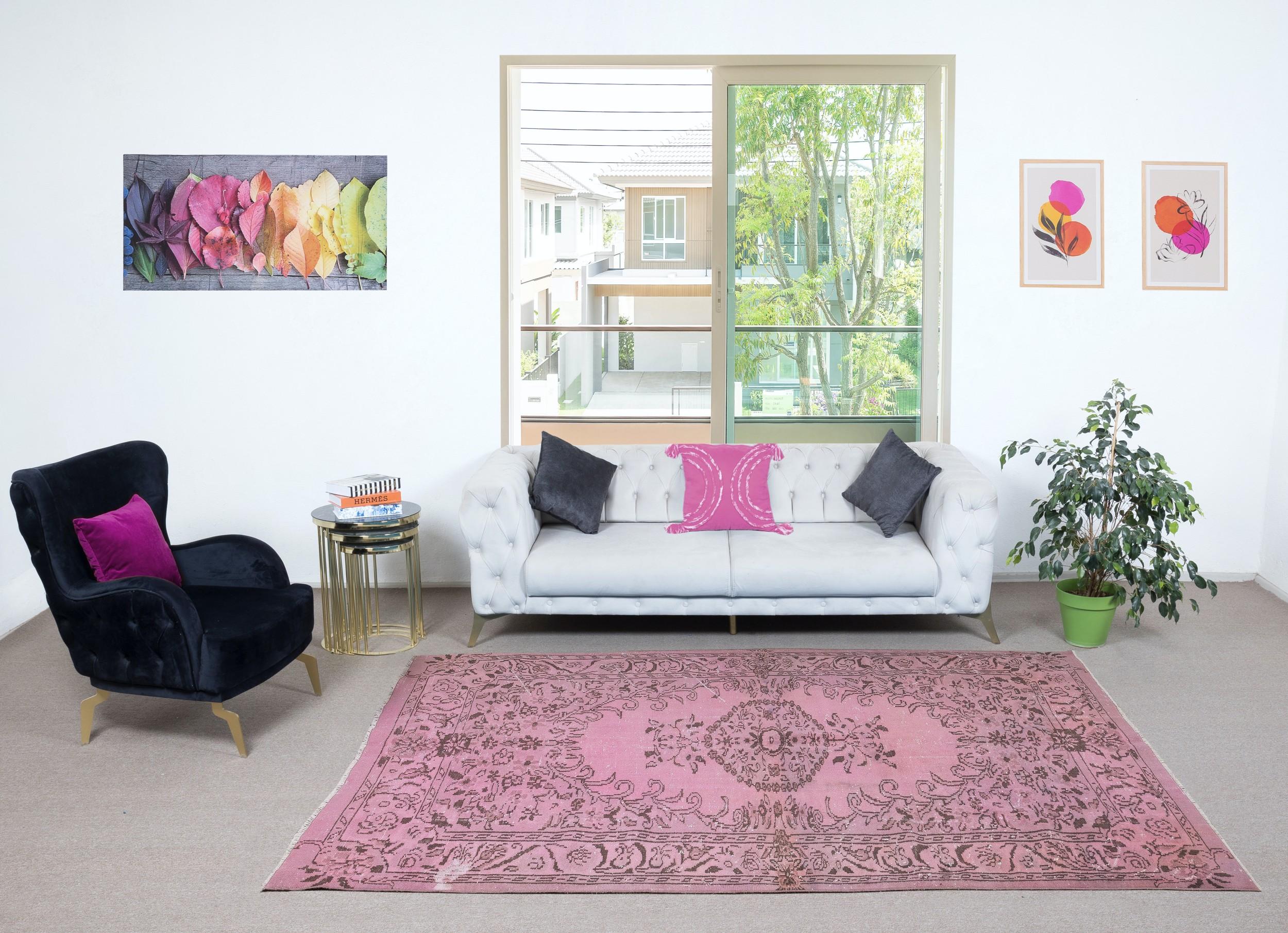 Our over-dyed rugs are all hand-knotted vintage pieces that are recreated in our workshop to cater to a wider range of interior design choices from modern to coastal, from industrial to rustic/cottage. These 50 to 70 year-old rugs were hand-knotted