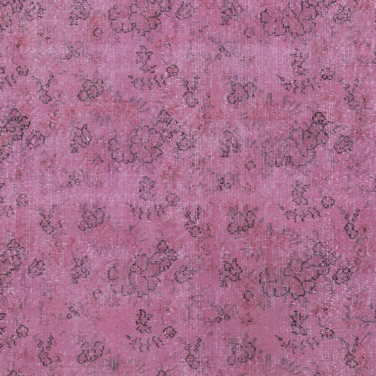 6.2x9.6 Ft handgeknüpft Floral Türkische Wolle Bereich Teppich in Rosa. Geschenk für Mädchen im Zustand „Gut“ im Angebot in Spring Valley, NY