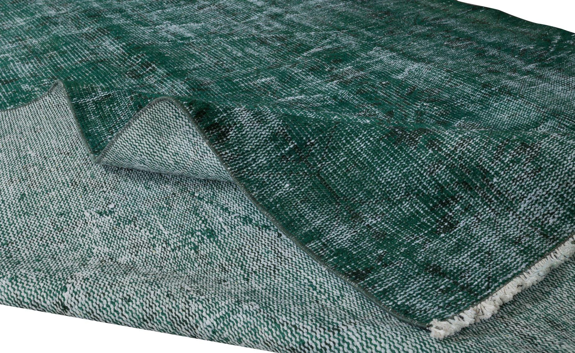 Modern 6.2x9.6 Ft Home Decor Carpet, Turkish Handmade Vintage Wool Rug in Green For Sale