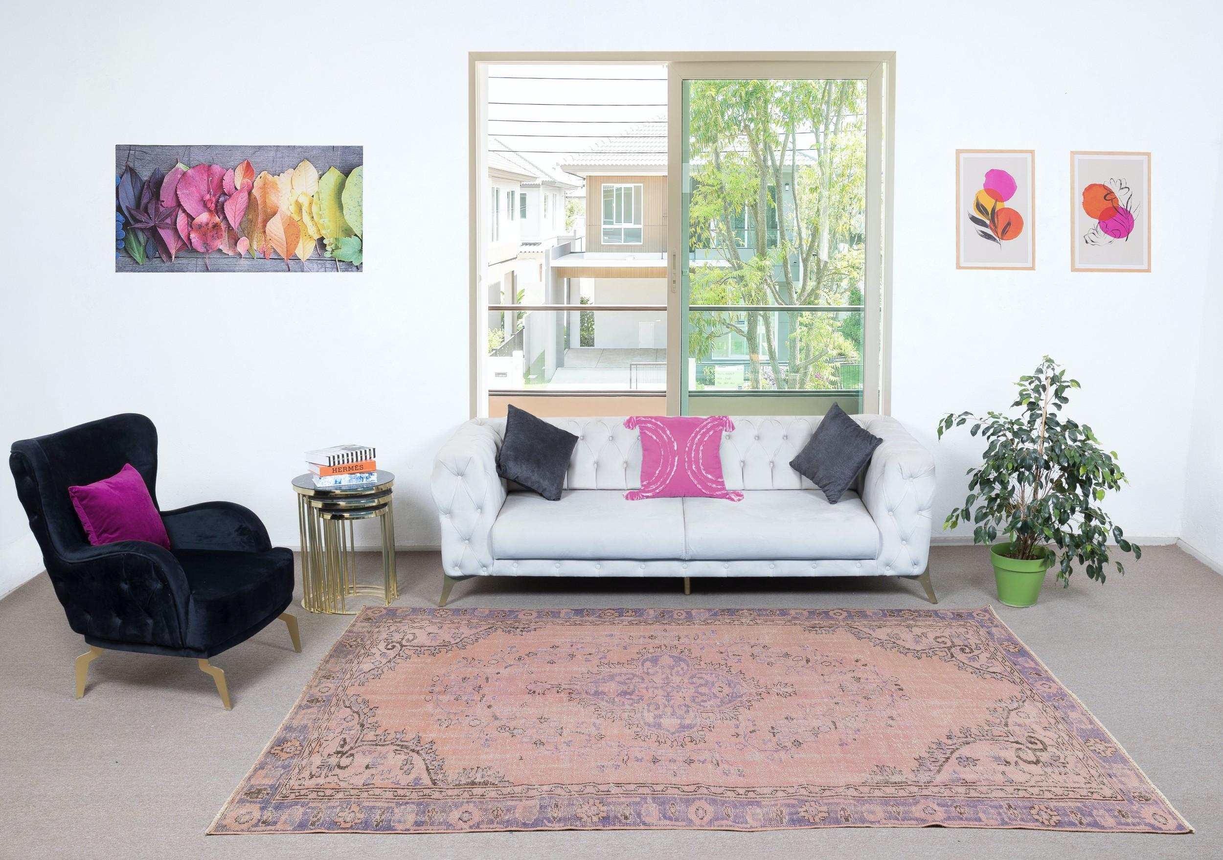 Our over-dyed rugs are all hand-knotted vintage pieces that are recreated in our workshop to cater to a wider range of interior design choices from modern to coastal, from industrial to rustic/cottage. These 50 to 70 year-old rugs were hand-knotted