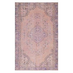 6.2x9.6 Ft Modern Pink Color Over-Dyed Handmade Turkish Rug. Bohemian Home Decor