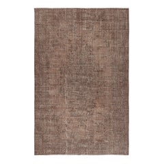 6.2x9.6 Ft Vintage Rug in Braun für moderne Innenräume. Handgeknüpft in der Türkei