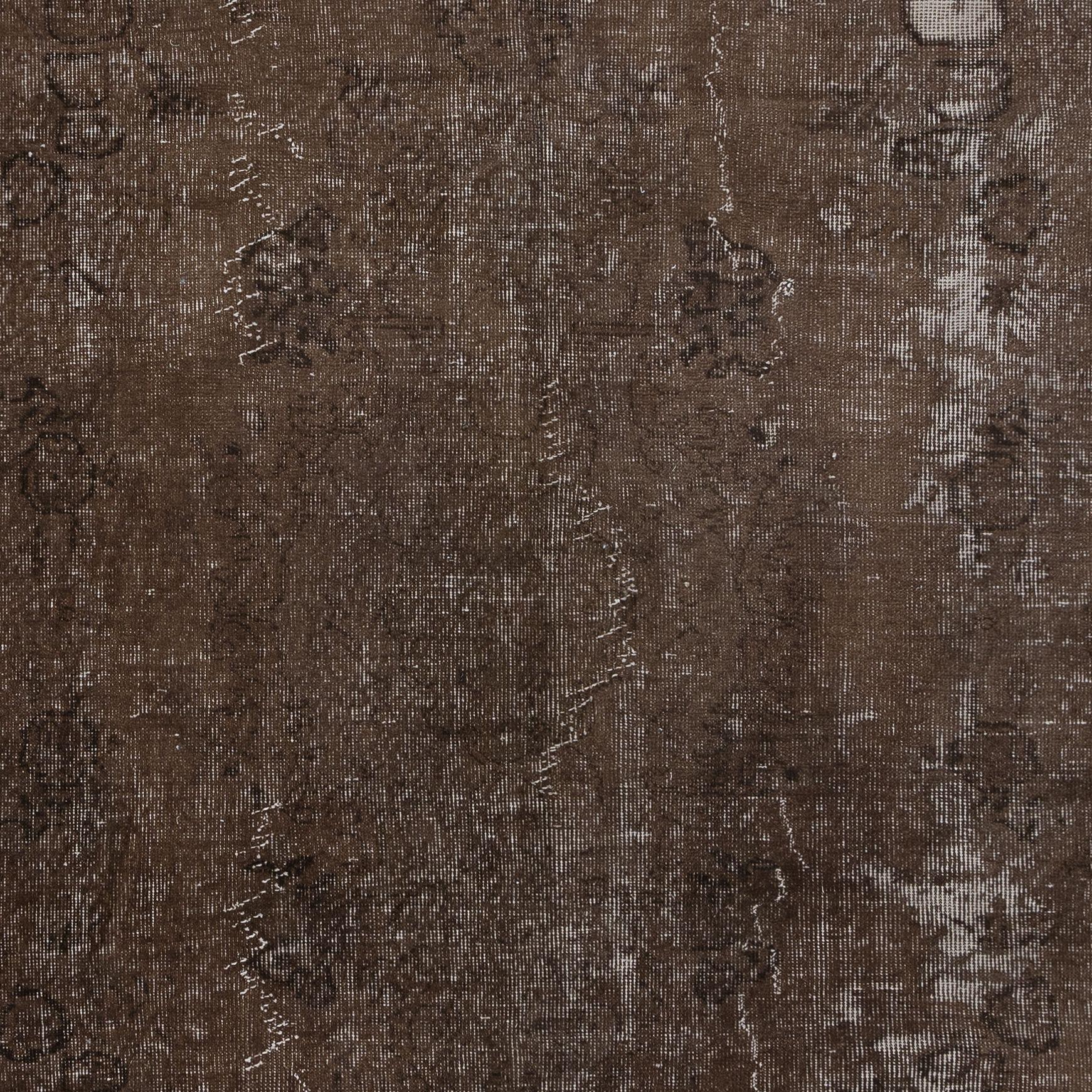 6.2x9.8 Ft Moderner handgefertigter türkischer Teppich in Brown, Vintage Teppich aus Wolle und Baumwolle (Handgeknüpft) im Angebot