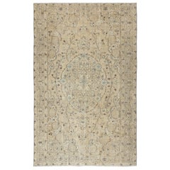 6.2x9.8 Ft Vintage Turkish Handknotted Wool Rug for Cozy Farmhouse Interiors
