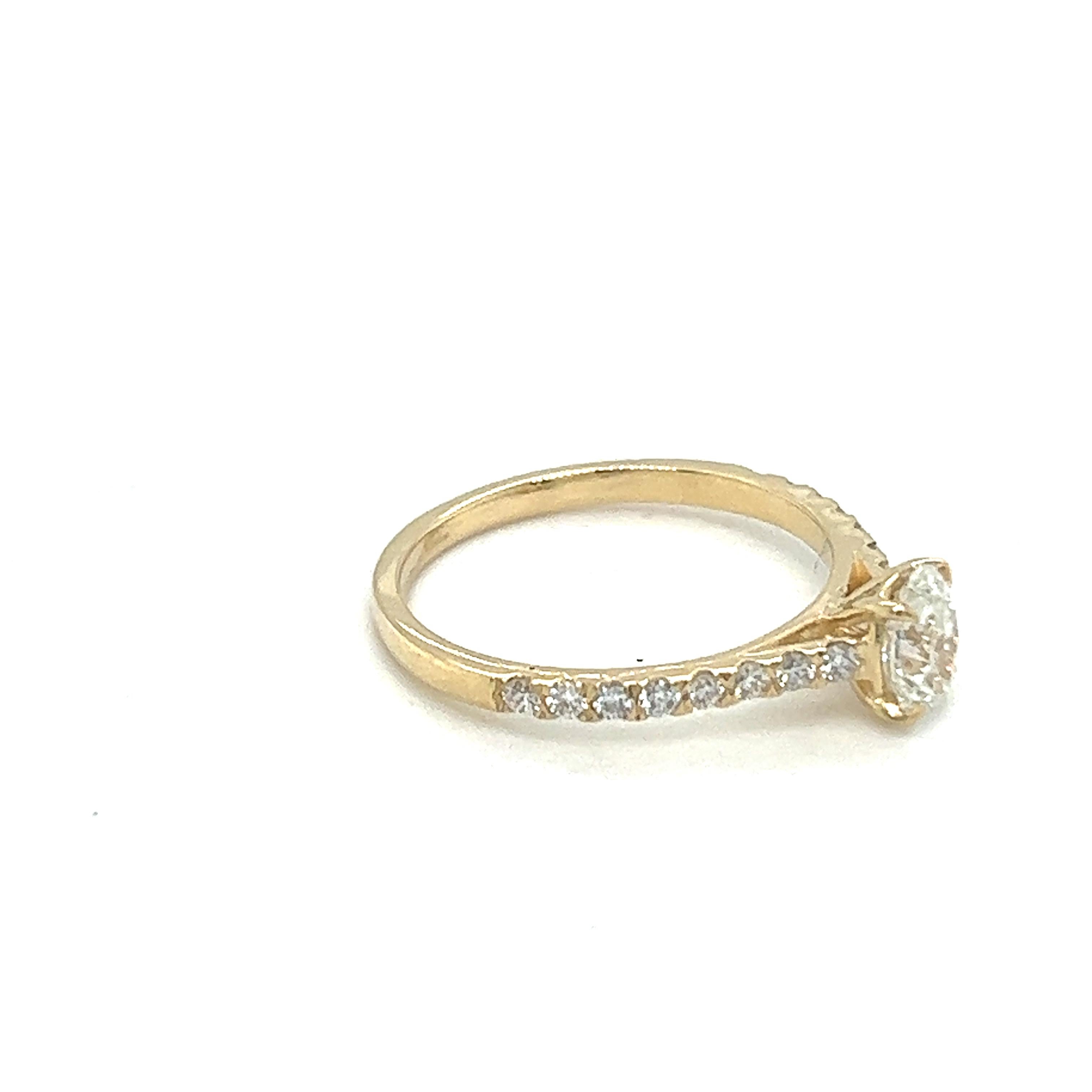 Oval Cut .63 Carat Earth Mined Oval Diamond Ring For Sale