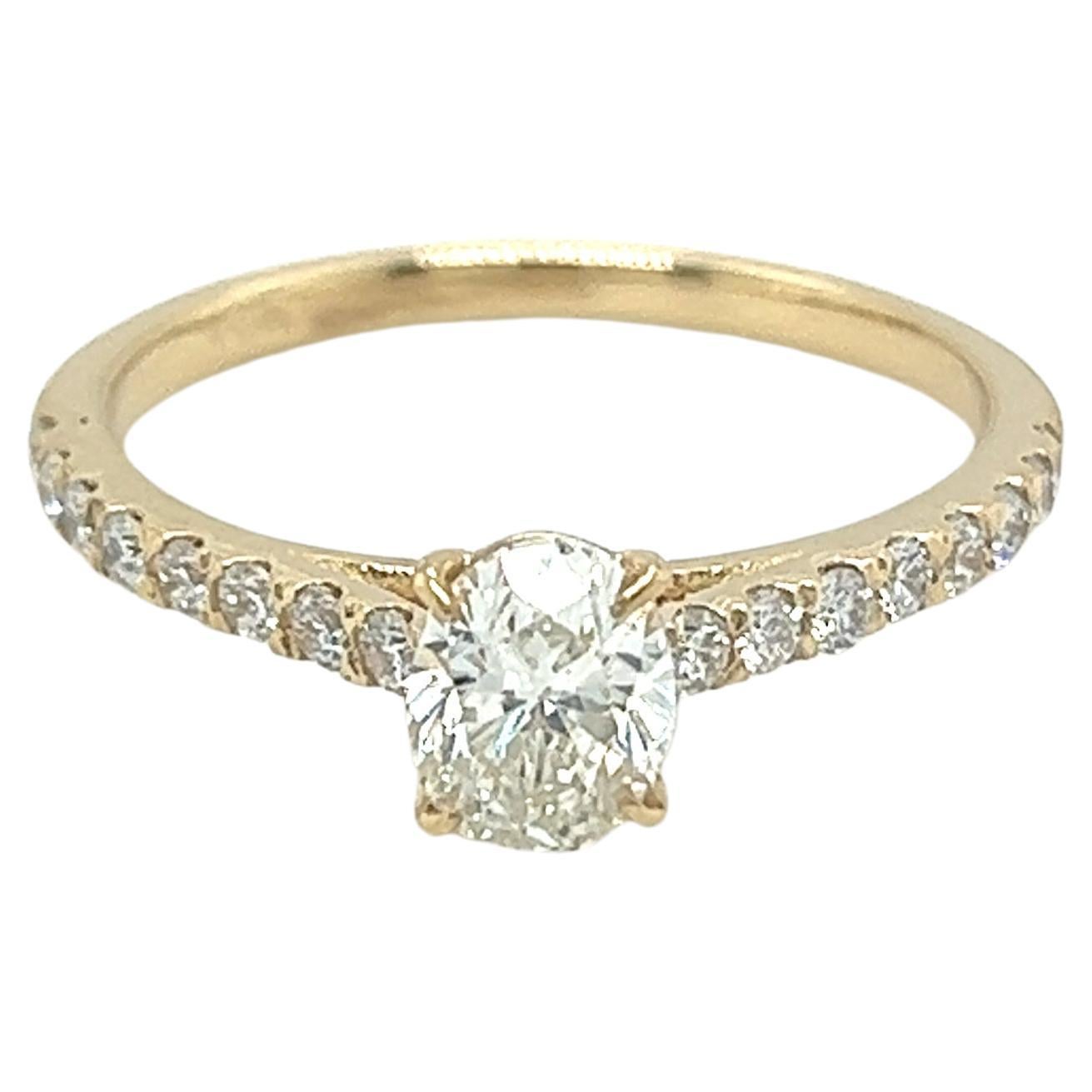 .63 Carat Earth Mined Oval Diamond Ring For Sale