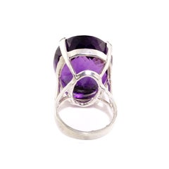 Gemjunky 63 Carat Magnificent Amethyst and Sterling Silver Ring