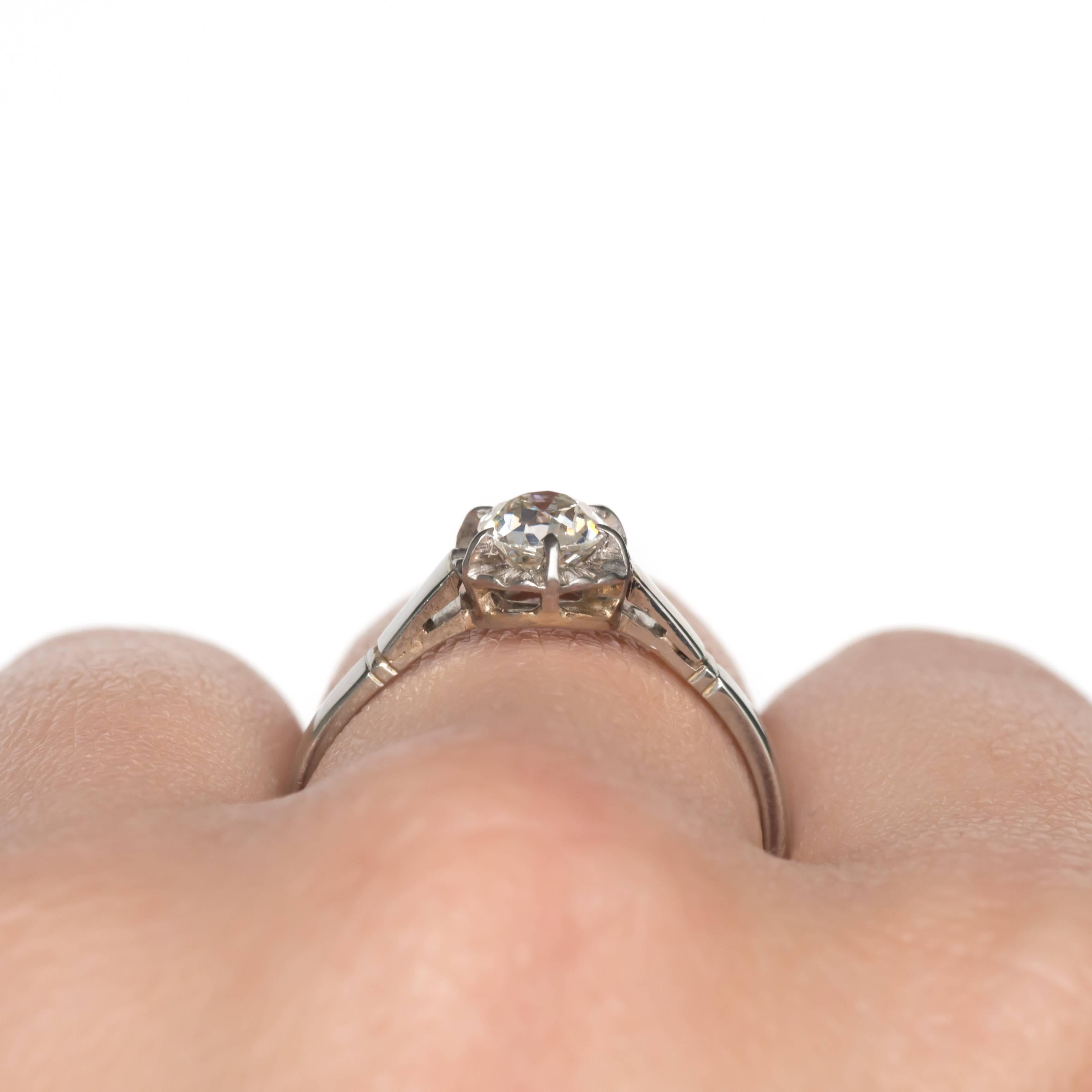 Women's .63 Carat Platinum Diamond Engagement Ring For Sale