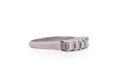 .63 Carat Total Weight Art Deco Diamond Platinum Engagement Ring