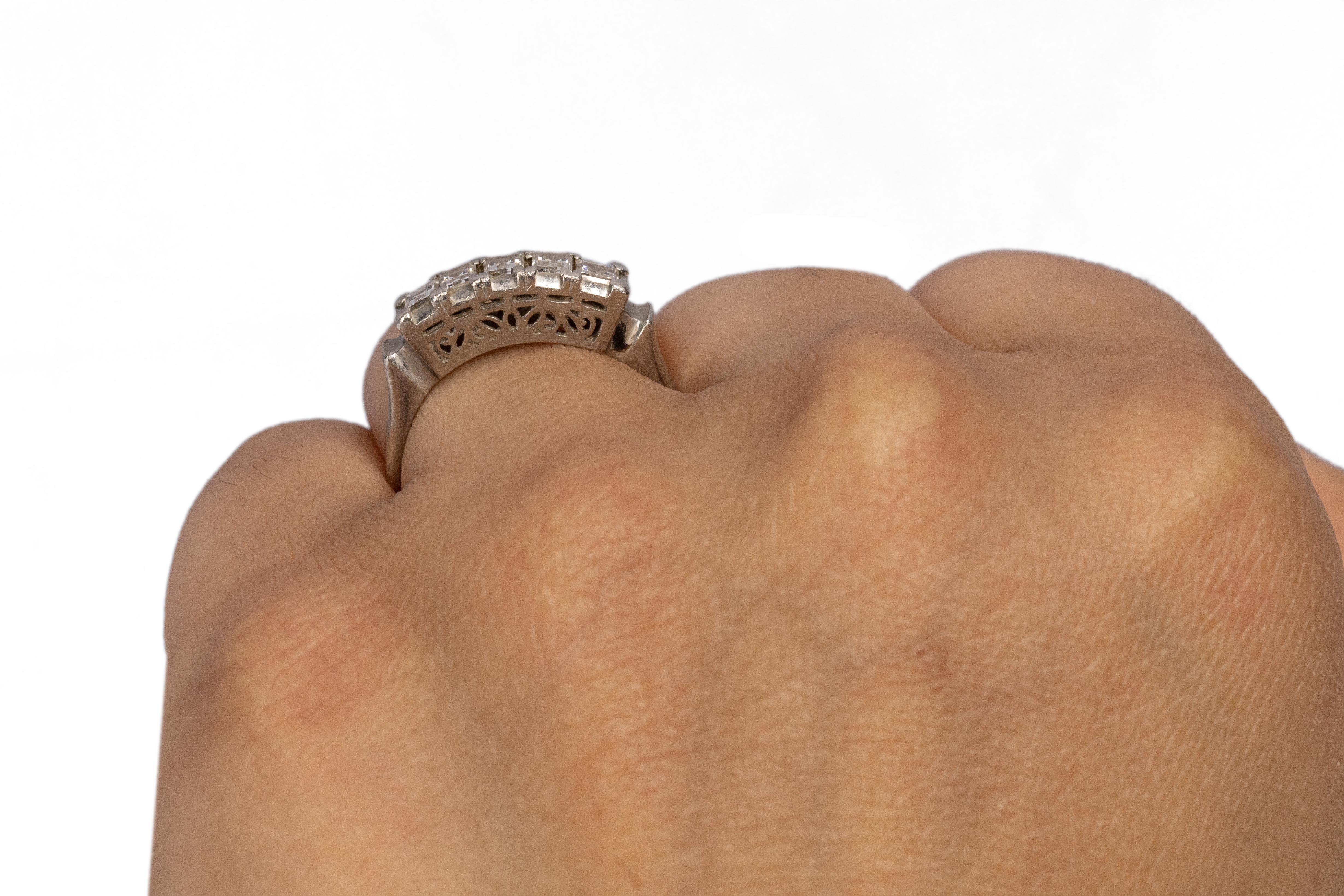 .63 Carat Total Weight Art Deco Diamond Platinum Engagement Ring In Good Condition For Sale In Atlanta, GA