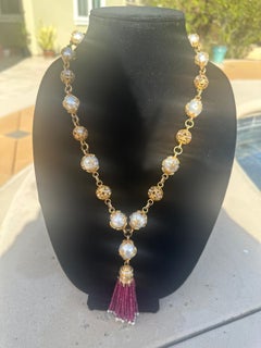 63 carati 18k 14k Oro Diamante Rubino Collana di Perle dei Mari del Sud 178 grammi di peso