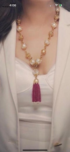 63 carati 18k 14k Oro Diamante Rubino Collana di Perle dei Mari del Sud 178 grammi di peso