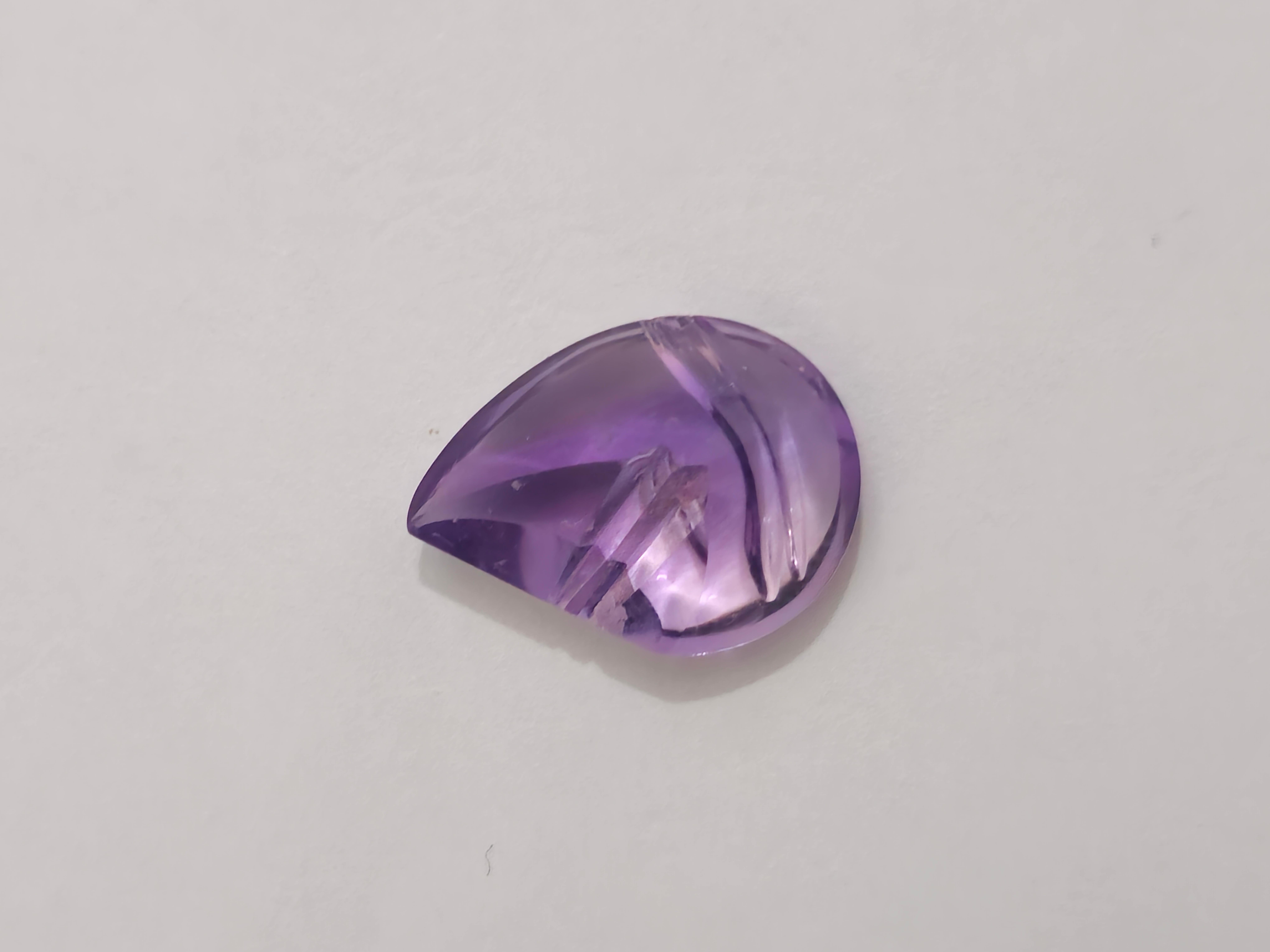 Women's or Men's 6.3 ct. Brazil Natural Amethyst Fantasy Cut 16X12 Fancy For Sale