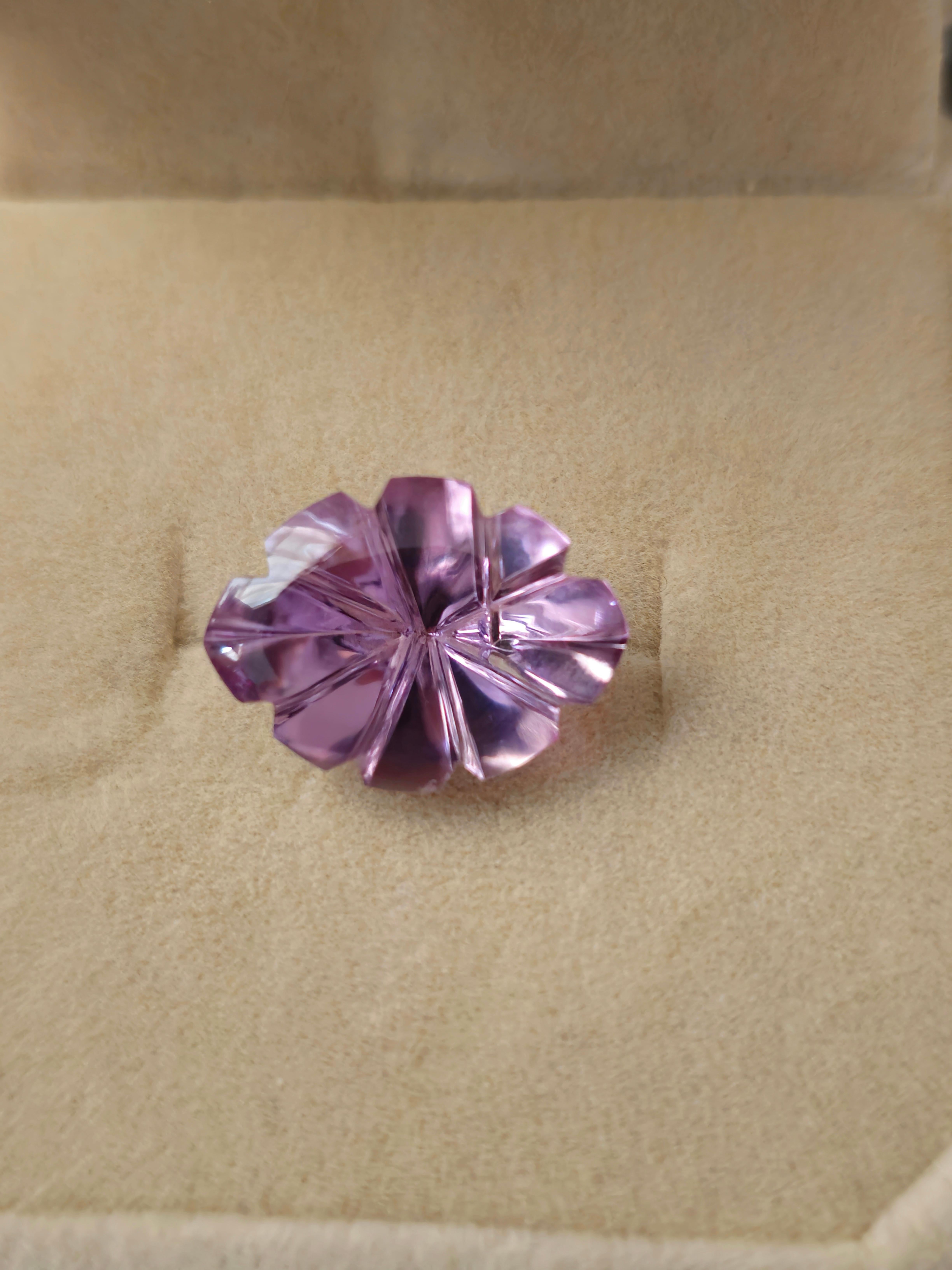 6.3 ct. Brazil  Natural Amethyst Flower Marquise Fantasy Cut 16X12 Floral Corte marquesa en venta