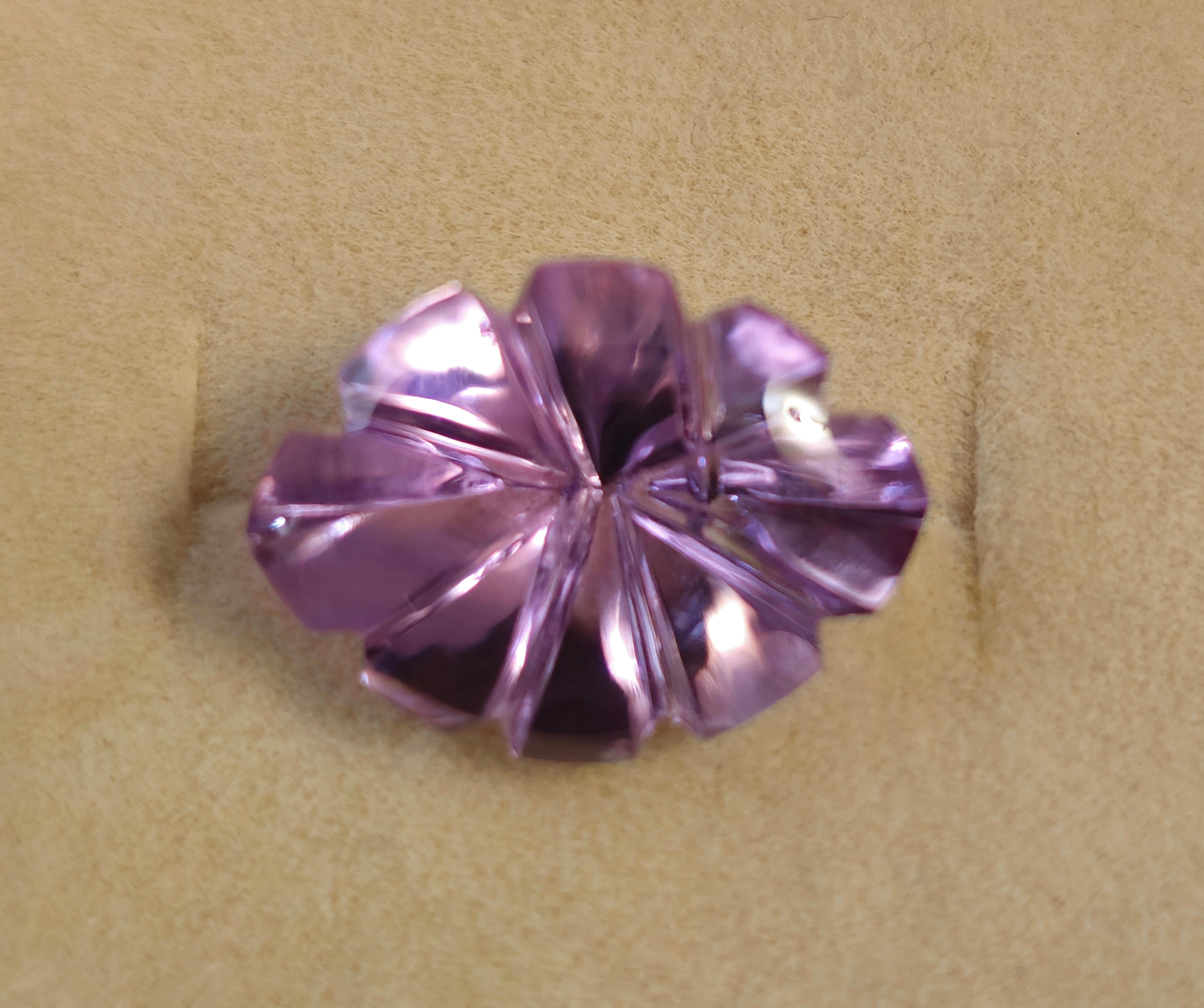 6.3 ct. Brazil  Natural Amethyst Flower Marquise Fantasy Cut 16X12 Floral en Nuevo estado para la venta en Warren, NJ