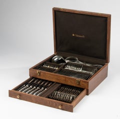 63-Piece Set Silver-Plated Flatware Made by Christofle, Model Versailles