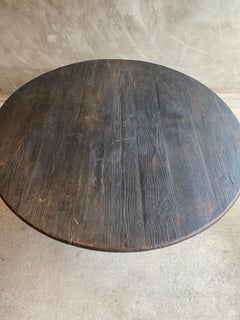 Charcoal Gray Painted Wood Table, France, 19th Century