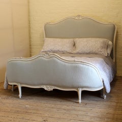 63" x 75" Mid-Twentieth Century Vintage Upholstered Bed WK199