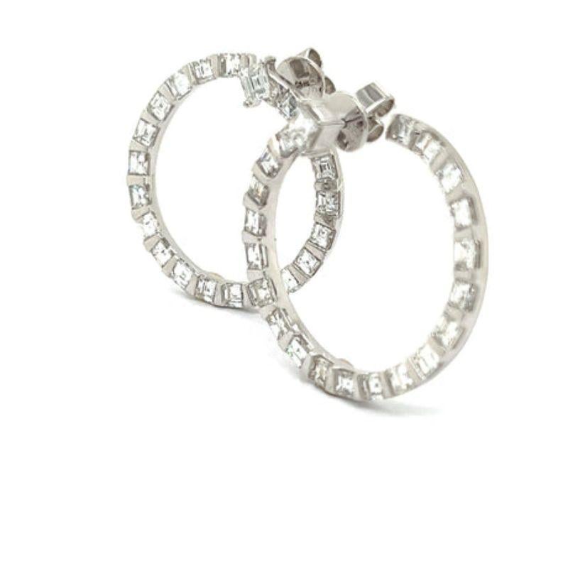 6.30 Carat Diamond Swirl Hoop Earrings In New Condition For Sale In Derby, NY