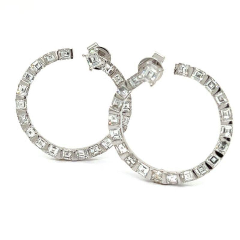 Women's 6.30 Carat Diamond Swirl Hoop Earrings For Sale