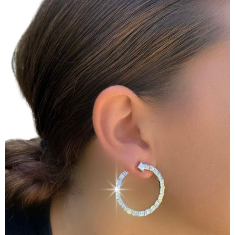 6.30 Carat Diamond Swirl Hoop Earrings For Sale 1