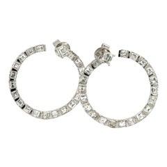 Pendientes de aro en espiral con diamantes de 6,30 quilates