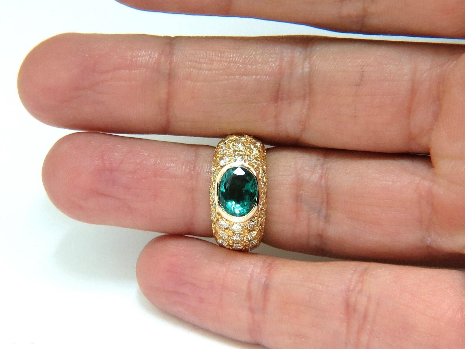 6.30 Carat Eternity Natural Emerald Fancy Yellow Diamonds Ring A+ Micro Set In New Condition For Sale In New York, NY