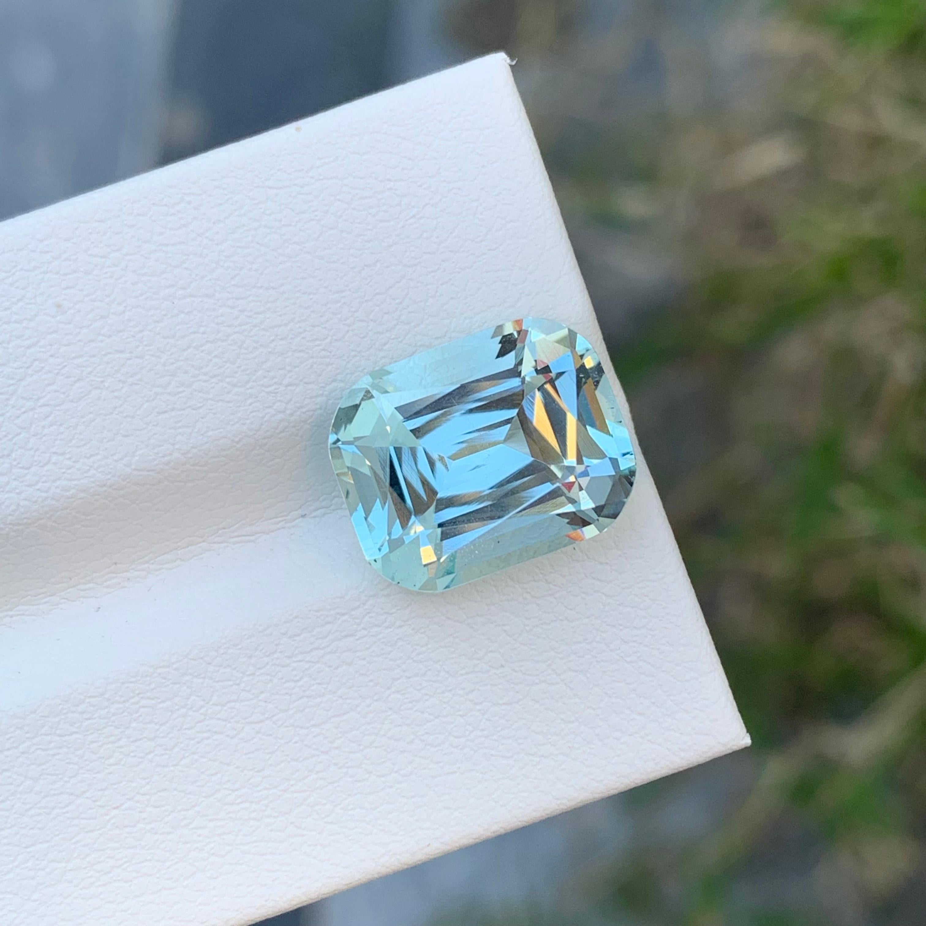 Loose Aquamarine
Weight: 6.30 Carat
Dimension: 13 x 10.4 x 7.5 Mm
Colour : Pale Blue
Origin: Shigar Valley, Pakistan
Treatment: Non
Certificate : On Demand
Shape: Cushion 

Aquamarine is a captivating gemstone known for its enchanting blue-green