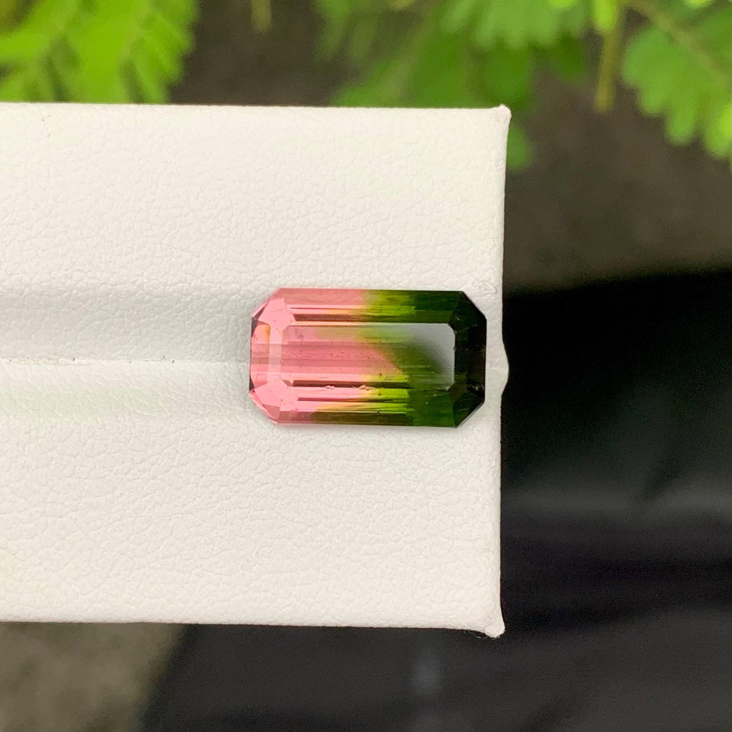 Poids 6,30 carats 
Dimensions 14,3x7,33x6,0mm
Traitement Aucun 
Origine afghane 
Clarté VVS 
Forme Coupe Émeraude 




Cette captivante tourmaline pastèque naturelle bicolore de 6,30 carats présente l'effet classique et très prisé de la 