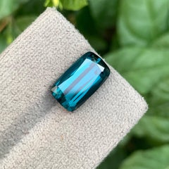 6.30 Carat Natural Loose Blue Tourmaline Stone Cushion Cut Afghan Gemstone