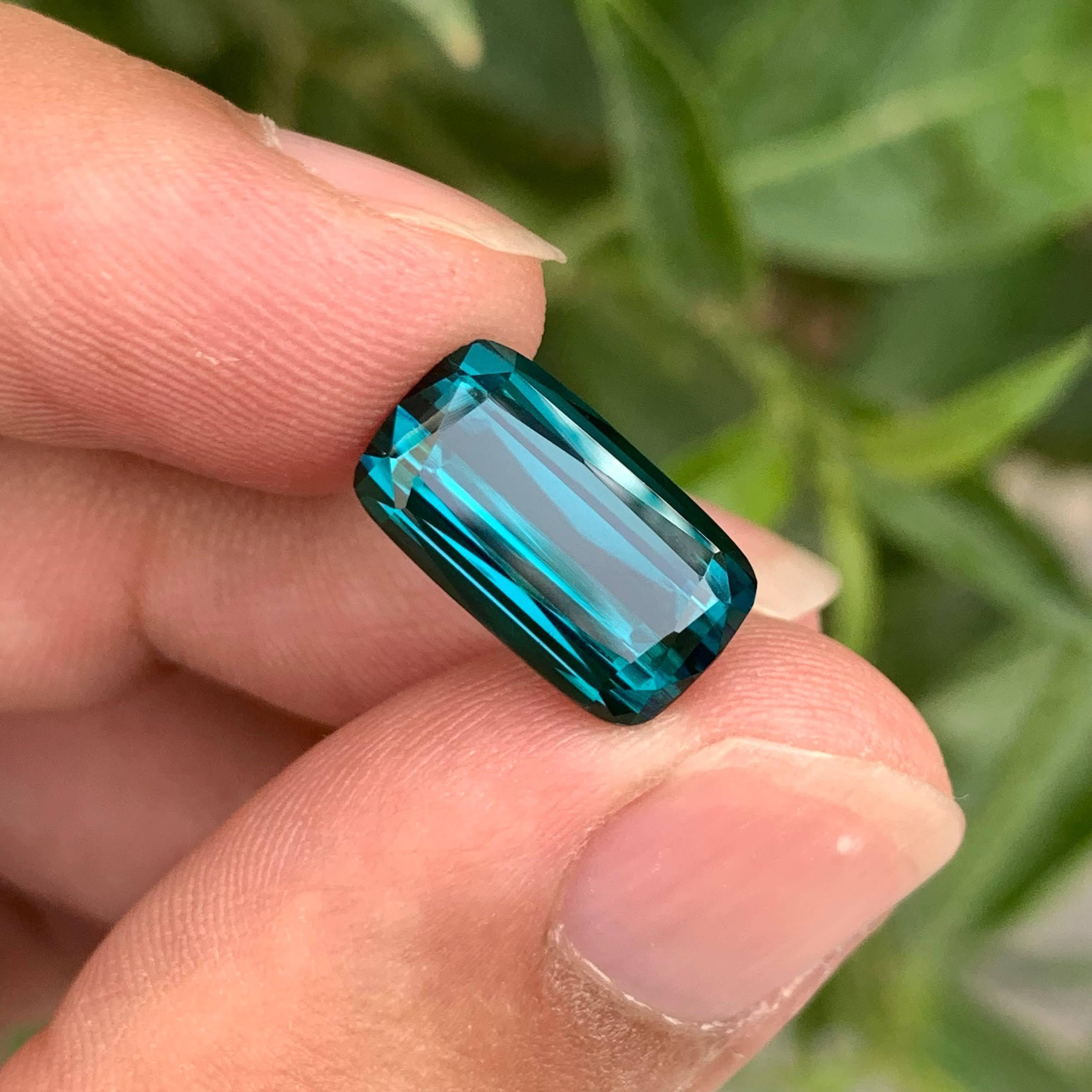 da uomo o donna 6,30 carati di tormalina blu naturale sfusa, taglio a cuscino, pietra preziosa afgana in vendita