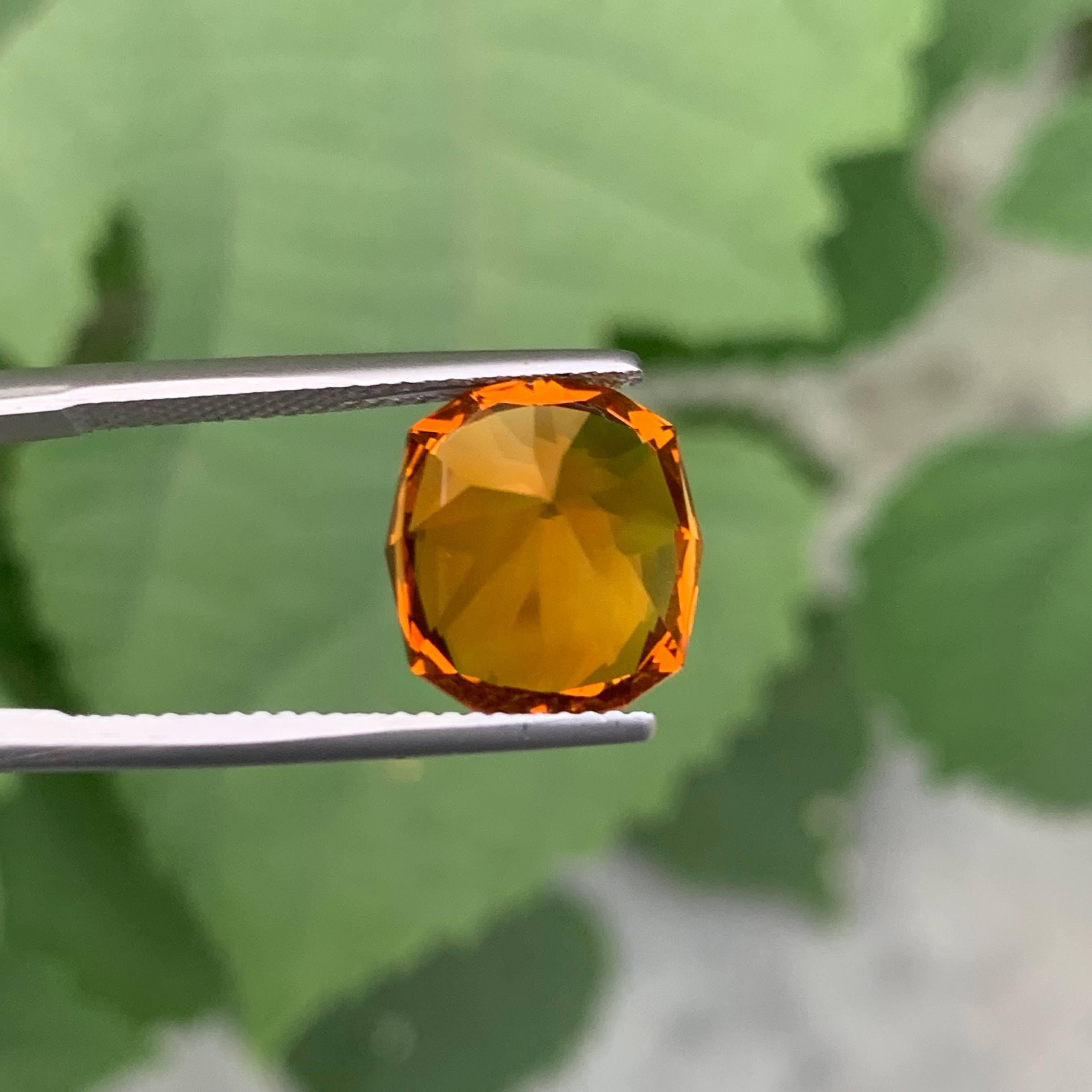 6,30 Karat Natürlicher loser Madeira Citrin Fancy Cushion Schliff Portugiesischer Edelstein im Angebot 5
