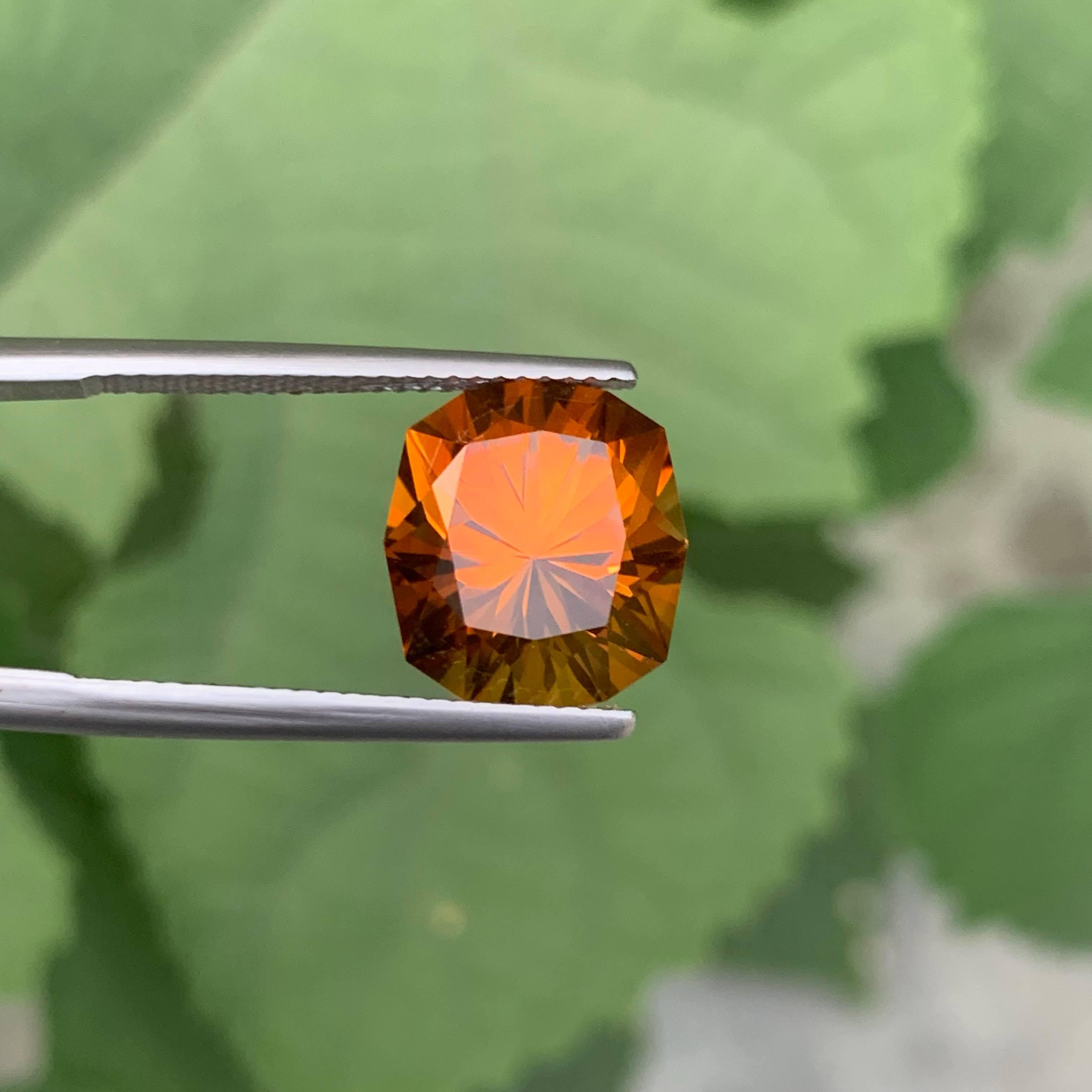 6,30 Karat Natürlicher loser Madeira Citrin Fancy Cushion Schliff Portugiesischer Edelstein (Moderne) im Angebot