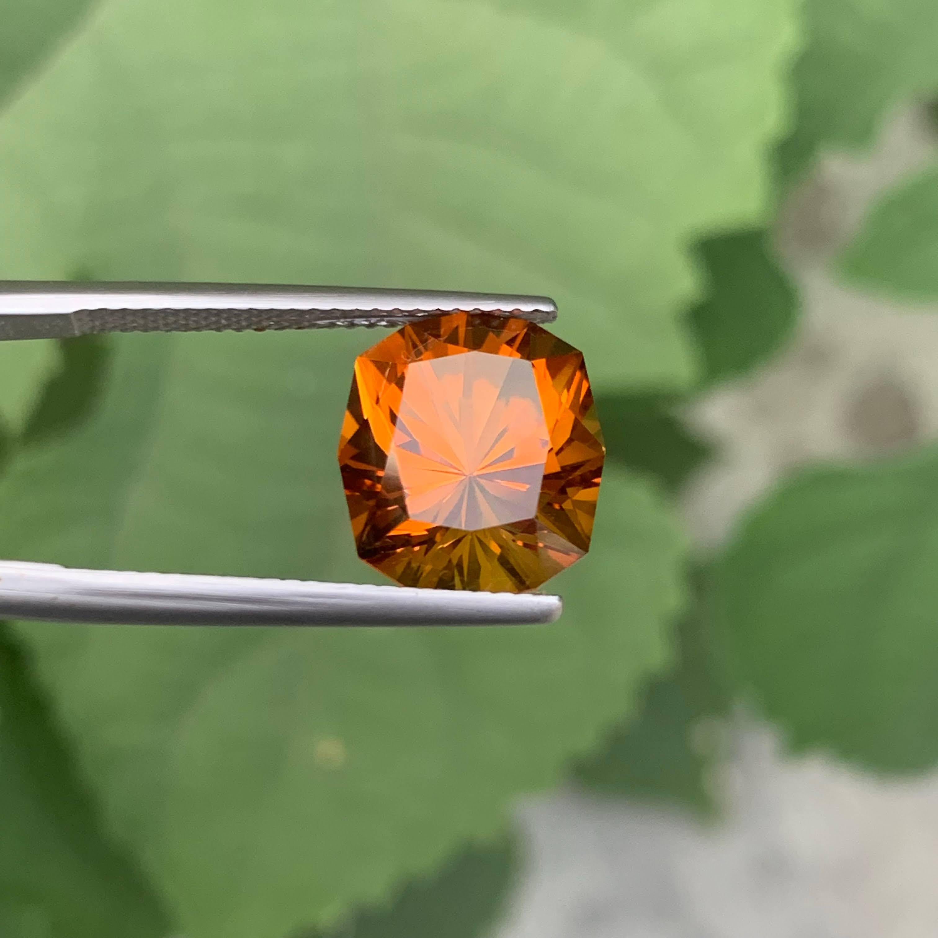 6,30 Karat Natürlicher loser Madeira Citrin Fancy Cushion Schliff Portugiesischer Edelstein im Zustand „Neu“ im Angebot in Bangkok, TH