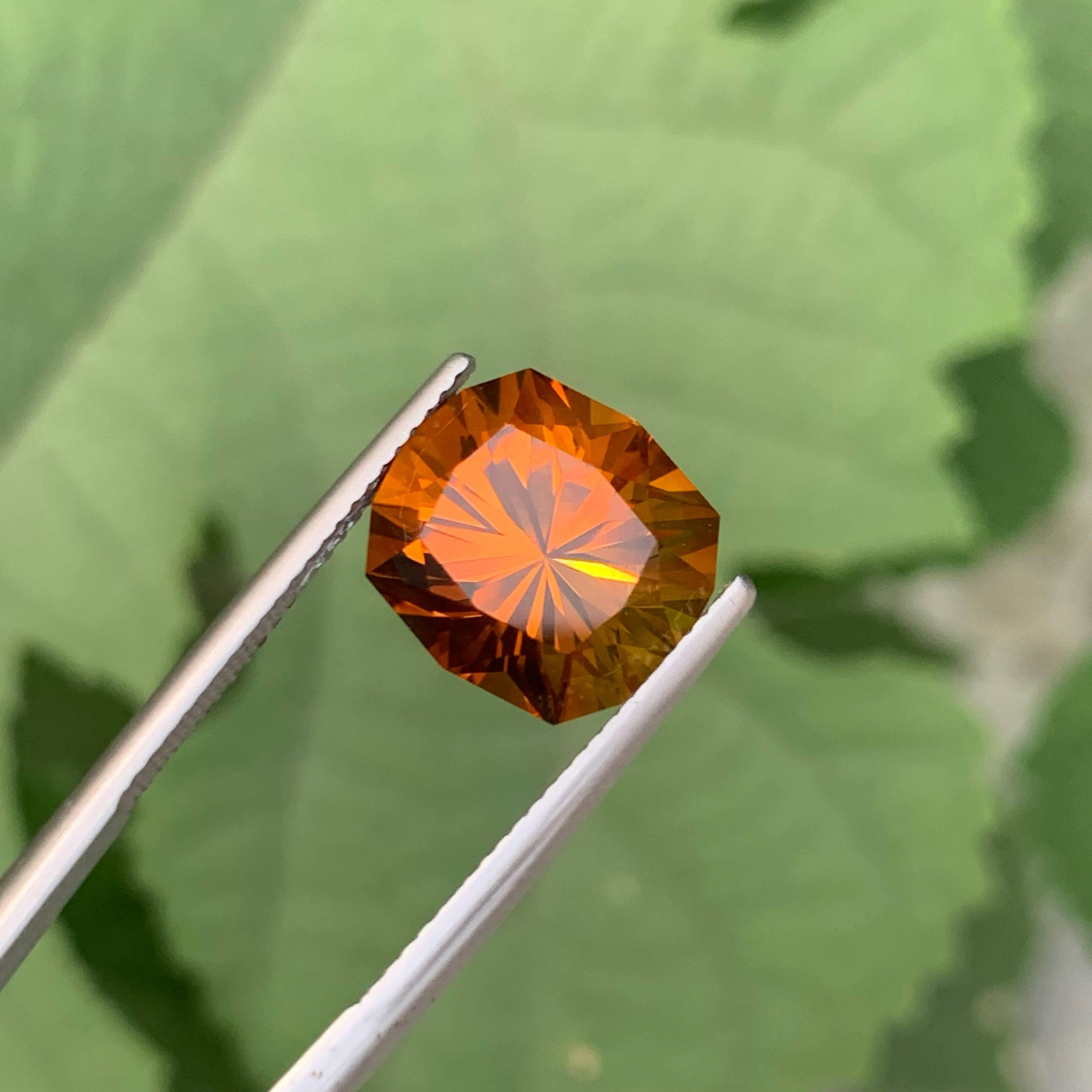 6,30 Karat Natürlicher loser Madeira Citrin Fancy Cushion Schliff Portugiesischer Edelstein im Angebot 3