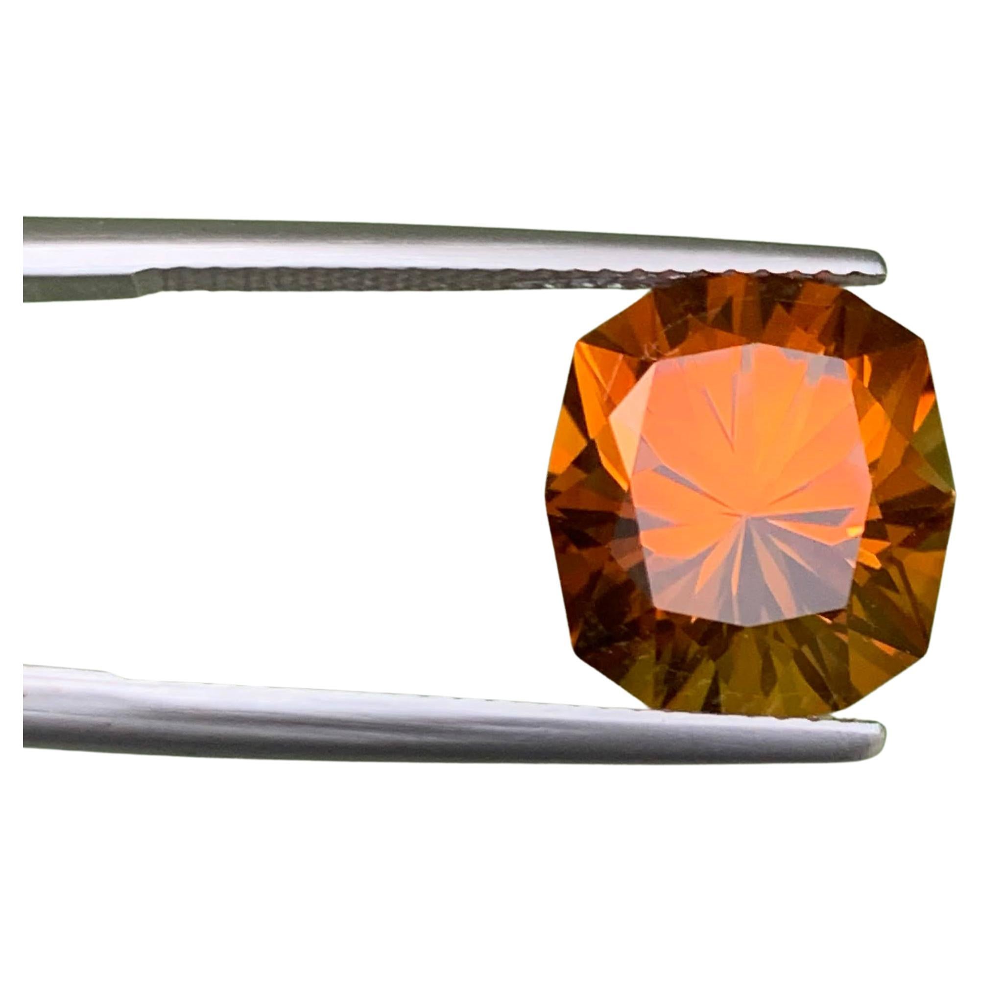 6,30 Karat Natürlicher loser Madeira Citrin Fancy Cushion Schliff Portugiesischer Edelstein