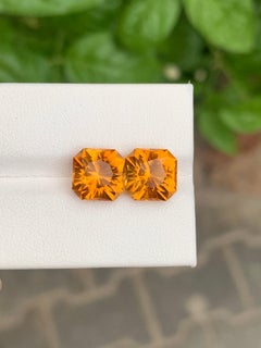 6.30 Carat Natural Loose Maraba Citrine Pairs Octagon Cut Gemstone