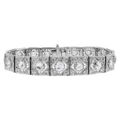 Art Deco Modearmbänder mit 6,30 Karat rundem Brillanten im Gesamtgewicht und runden Diamanten