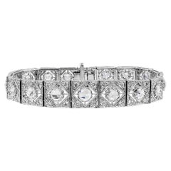 6.30 Carat Total Brilliant Round Diamond Art Deco Fashion Bracelets