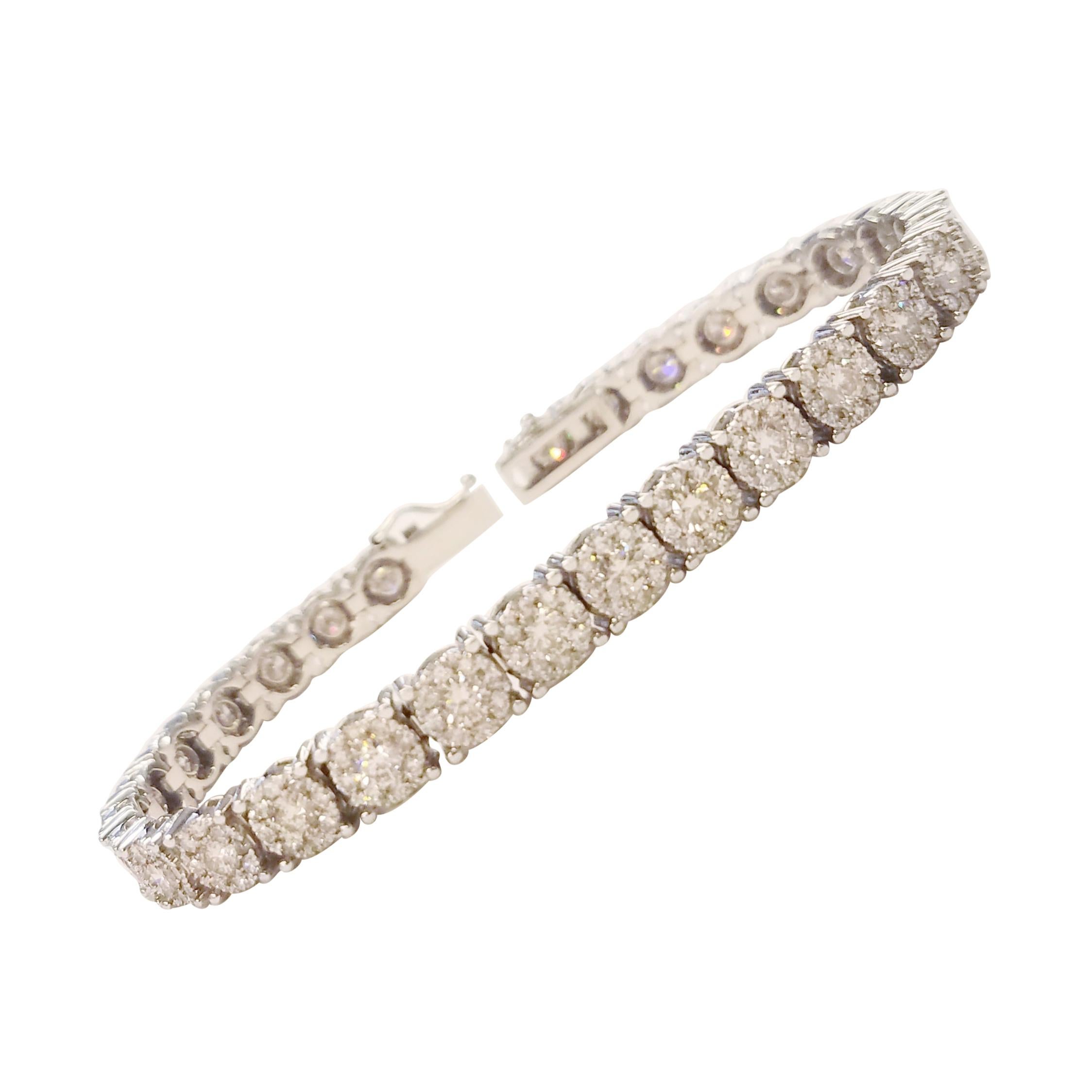 Cartier 6.30 Carat Diamond Gold Tennis Bracelet at 1stdibs