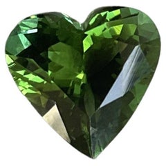 6.30 Carats Green Tourmaline Heart Cut Stone Faceted Top Quality Natural Gem