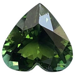 6.30 Carats Tourmaline Green Heart Cut Stone For Jewelry 1 Piece Natural Gem