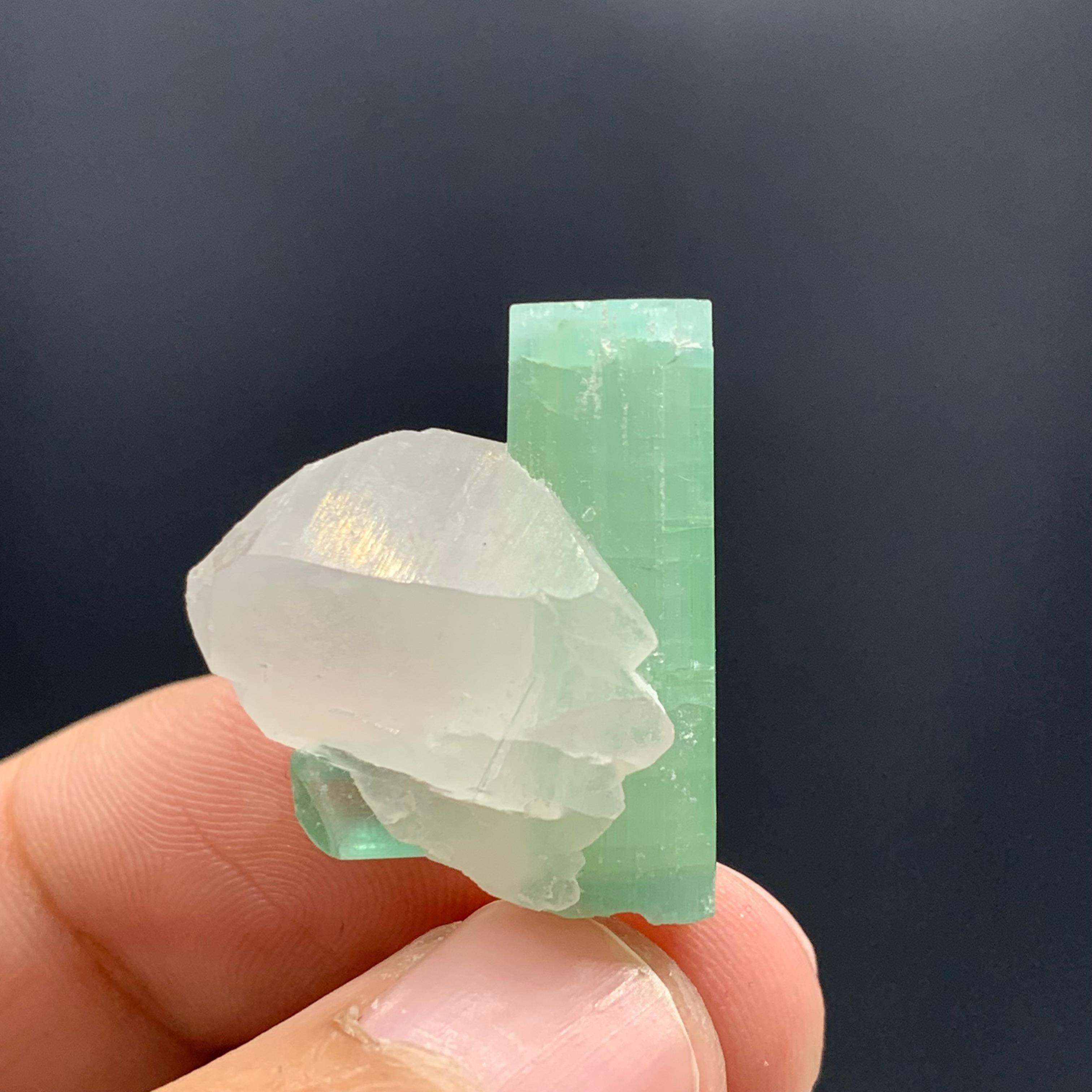 18th Century and Earlier 6.30 Gram Stunning Tourmaline Crystals With Quartz From kunar,  Afghanistan For Sale
