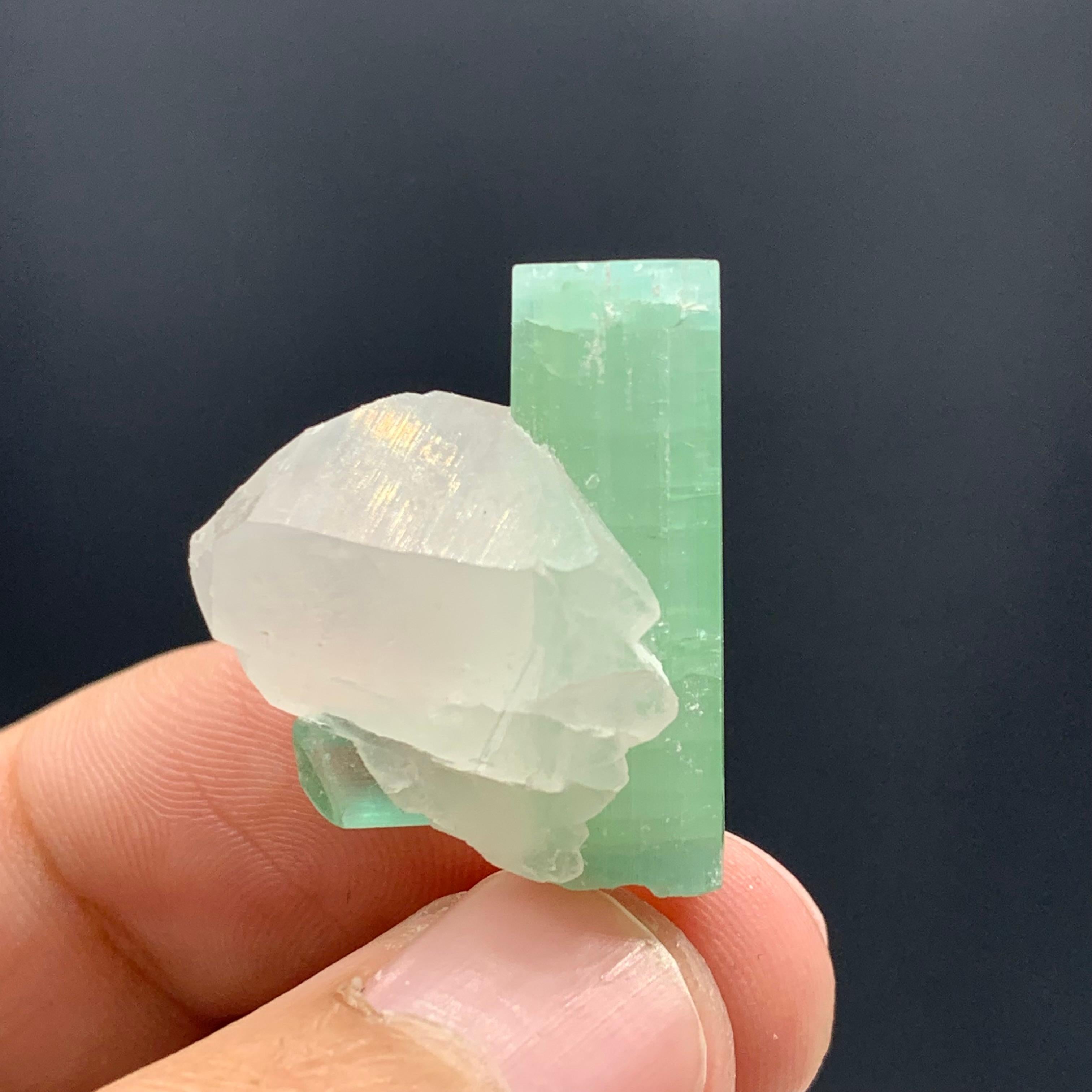 Rock Crystal 6.30 Gram Stunning Tourmaline Crystals With Quartz From kunar,  Afghanistan For Sale