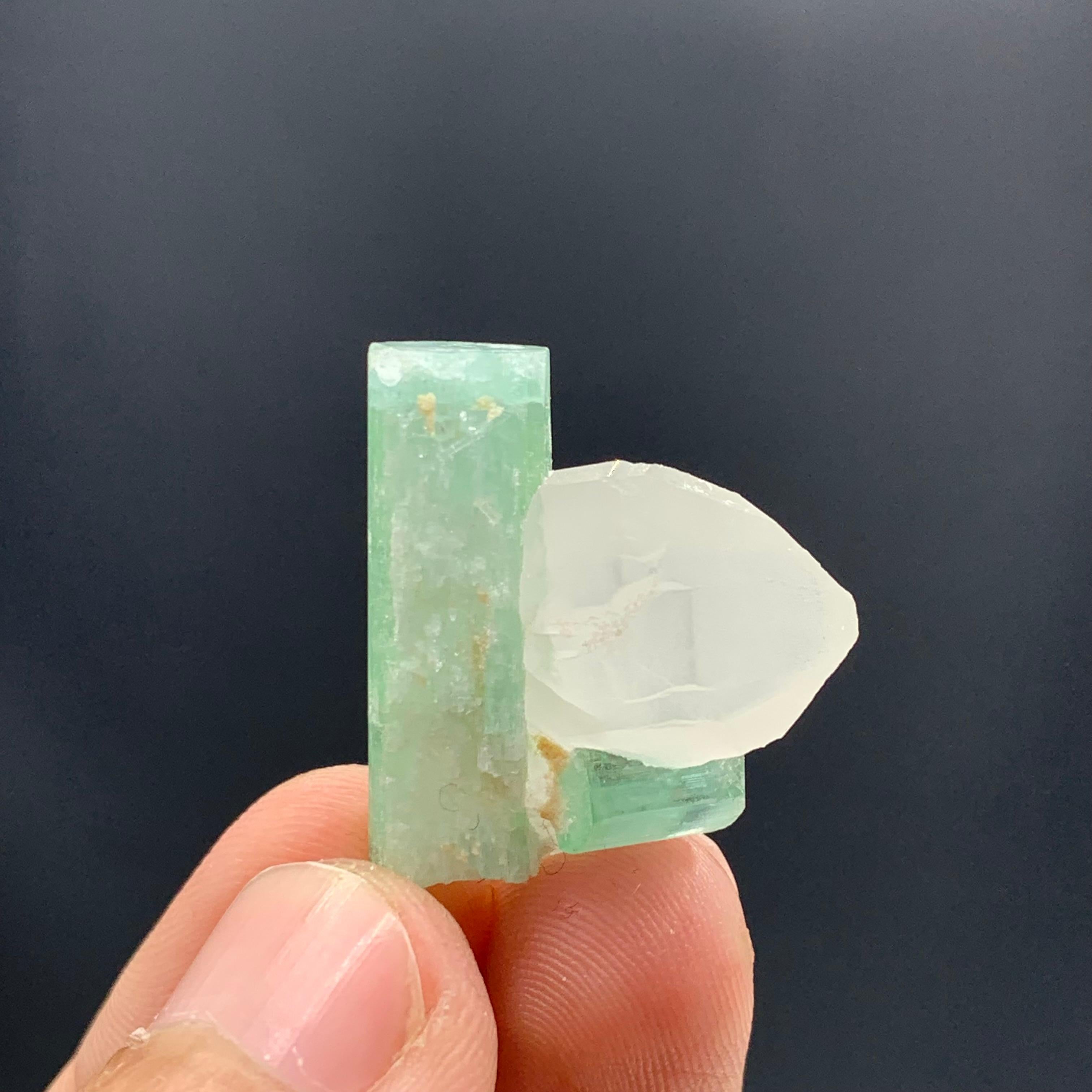 6.30 Gram Stunning Tourmaline Crystals With Quartz From kunar,  Afghanistan For Sale 1