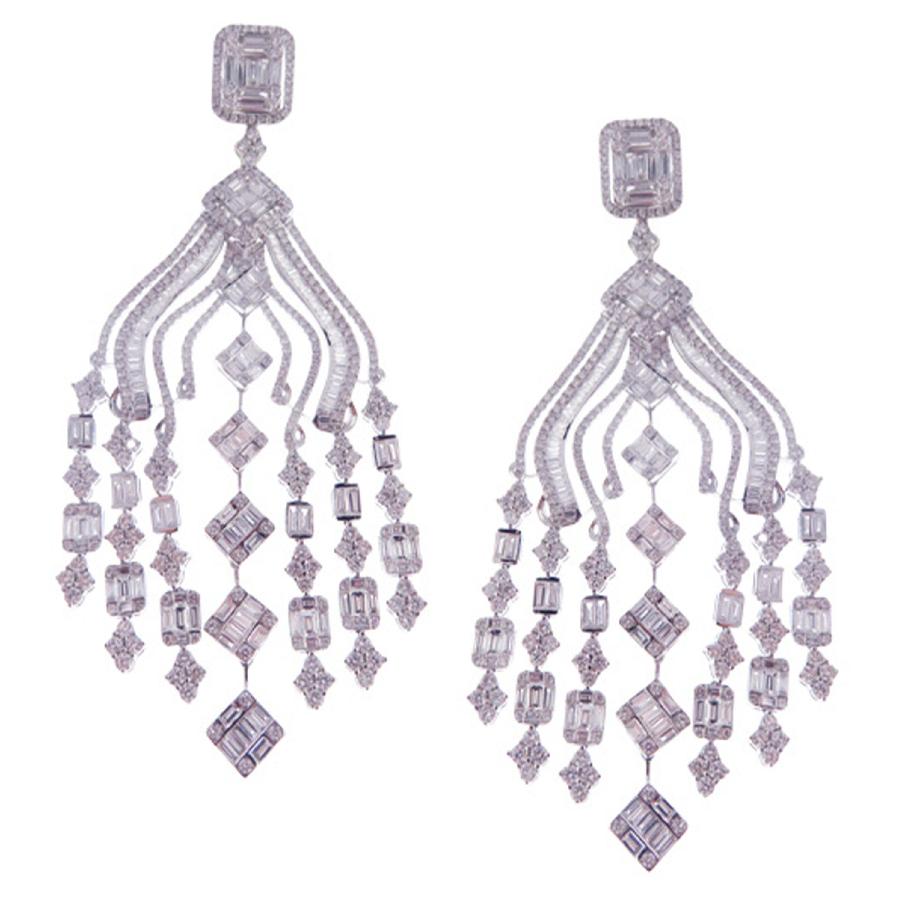 630 Pendientes Redondos Multi Diamantes Oro Blanco 18K