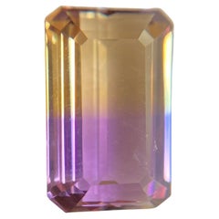 6.30ct Ametrine Purple Yellow Bi Colour Loose Gem Emerald Cut Gem
