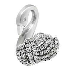 6.30ct Diamond White Gold Swan Pin