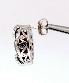 6.30 Carat Natural Checkerboard Cut Red Garnet Diamonds Earrings 14 Karat