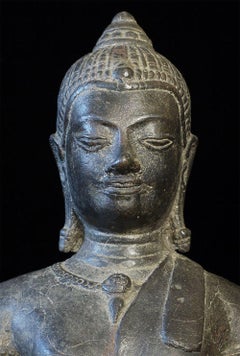 13thC Thai Hindu Buddha/God in the Bayon Style. Exceptionally rare and fine